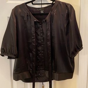 BCBG Black Satin Shirt
